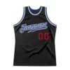 Custom Black Royal-Red Authentic Throwback Basketball Jersey