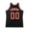 Custom Black Orange-White Authentic Throwback Basketball Jersey