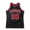 Custom Black Red-White Authentic Throwback Basketball Jersey