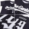 Custom Black Gray Pinstripe White-Gray Authentic Baseball Jersey