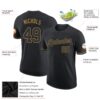 Custom Black Black-Old Gold Performance T-Shirt