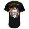 Custom Black Black-Old Gold Authentic Skull Fashion Baseball Jersey