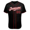 Custom Black White-Red Authentic Skull Fashion Baseball Jersey