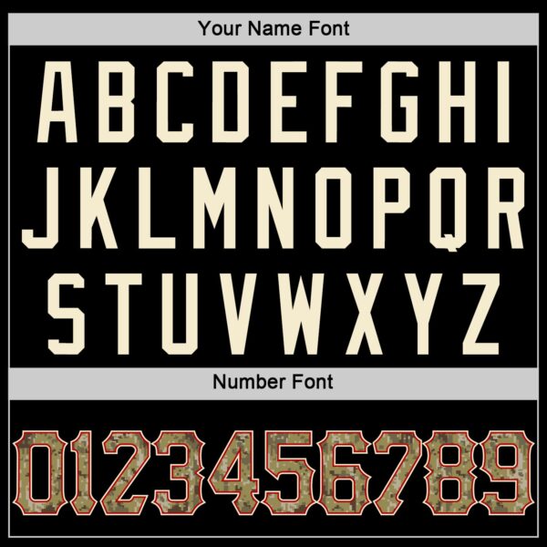 Custom Black Camo-Red Authentic Baseball Jersey