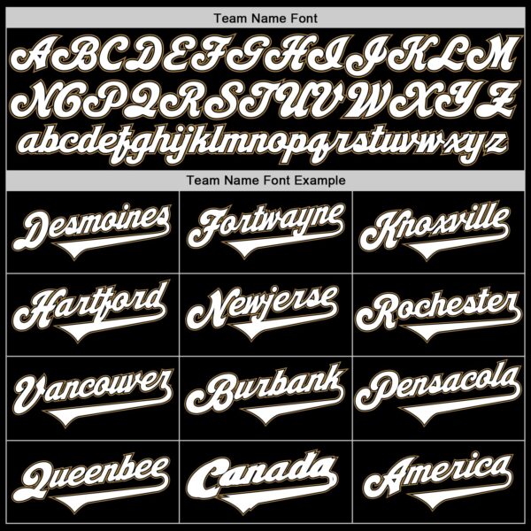 Custom Black White-Old Gold Authentic Baseball Jersey