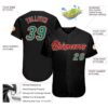 Custom Black Kelly Green-Red Authentic Baseball Jersey