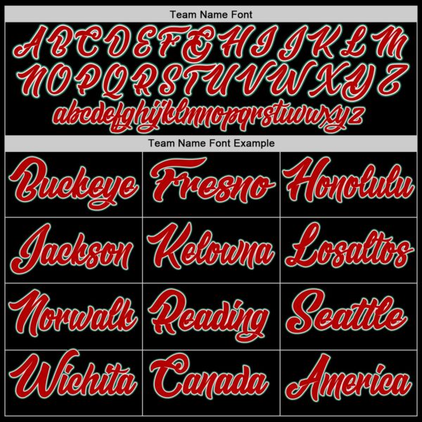 Custom Black Kelly Green-Red Authentic Baseball Jersey