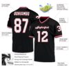 Custom Black White-Cardinal Mesh Authentic Throwback Football Jersey