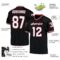 black_0413-3 Custom Black White-Cardinal Mesh Authentic Throwback Football Jersey