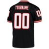 Custom Black White-Red Mesh Authentic Throwback Football Jersey