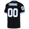Custom Black White-Light Blue Mesh Authentic Throwback Football Jersey