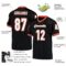 black_0424-3 Custom Black White-Orange Mesh Authentic Throwback Football Jersey