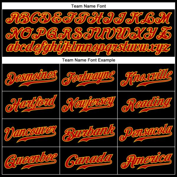 Custom Black Red Pinstripe Red-Gold Authentic Baseball Jersey