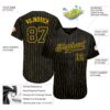 Custom Black Gold Pinstripe Black-Gold Authentic Baseball Jersey