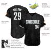 Custom Black Gray Pinstripe White-Gray Authentic Baseball Jersey