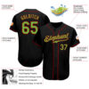 Custom Black Neon Green-Red Authentic Baseball Jersey