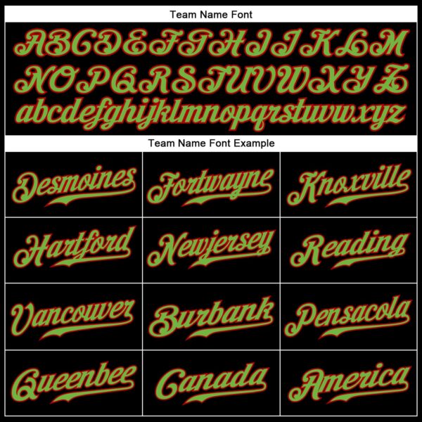 Custom Black Neon Green-Red Authentic Baseball Jersey