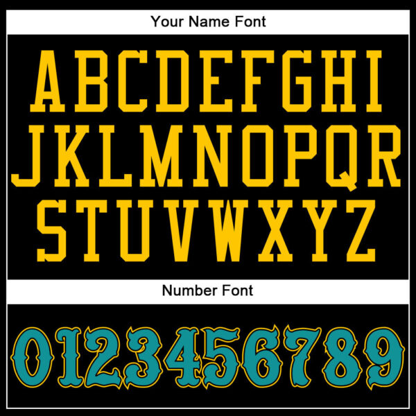 Custom Black Teal-Gold Authentic Baseball Jersey