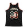 Custom Black Vintage USA Flag-Cream Authentic Throwback Basketball Jersey