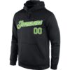 Custom Stitched Black Neon Green-White Sports Pullover Sweatshirt Hoodie