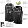 Custom Black White Pinstripe Black-White Authentic Basketball Jersey