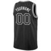 Custom Black White Pinstripe Black-White Authentic Basketball Jersey