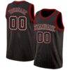 Custom Black Red Pinstripe Black-White Authentic Basketball Jersey
