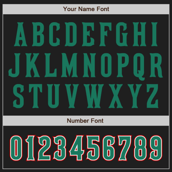 Custom Black Kelly Green-Red Authentic Mexico Two Tone Baseball Jersey