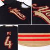 Custom Black Old Gold-Red Hockey Jersey