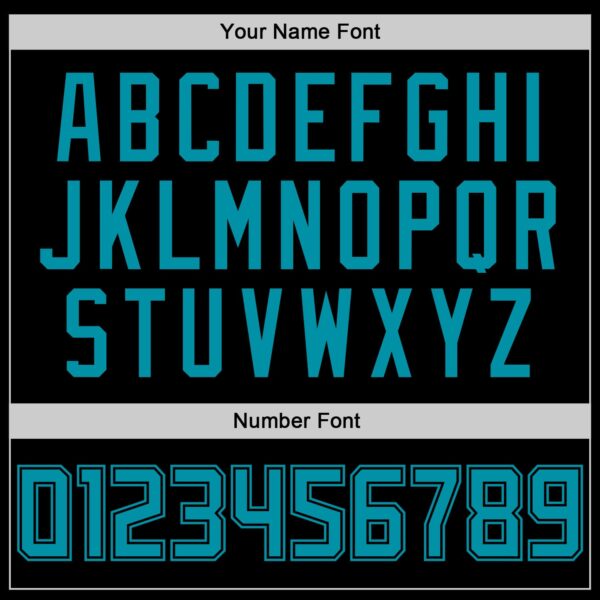 Custom Black Teal-Black Performance T-Shirt