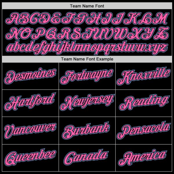 Custom Black Pink-Light Blue Performance T-Shirt