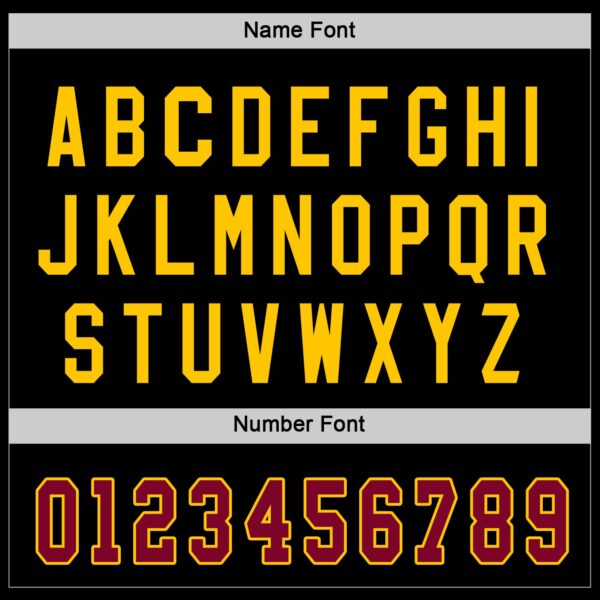 Custom Black Maroon-Gold Hockey Jersey