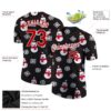 Custom Black Red-White Christmas 3D Performance T-Shirt