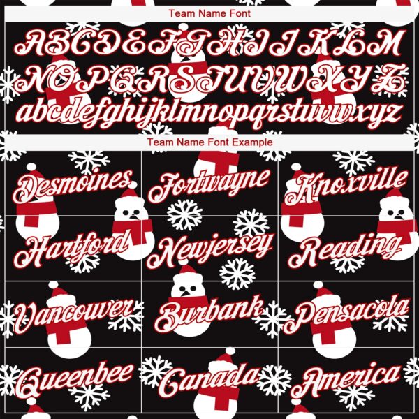 Custom Black Red-White Christmas 3D Performance T-Shirt