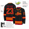 Custom Black Red-Gold Hockey Jersey