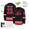 Custom Black Red-White Hockey Jersey