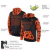 Custom Stitched Black Black-Orange Sports Pullover Sweatshirt Hoodie