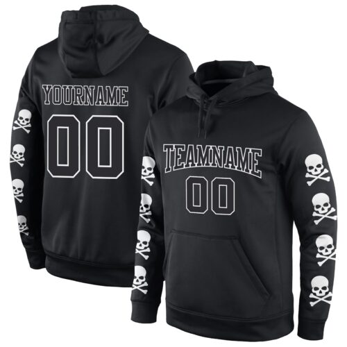 black_0619 Custom Stitched Black Black-White 3D Skull Fashion Sports Pullover Sweatshirt Hoodie
