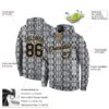Custom Stitched Black Black-Old Gold 3D Pattern Design Snakeskin Sports Pullover Sweatshirt Hoodie