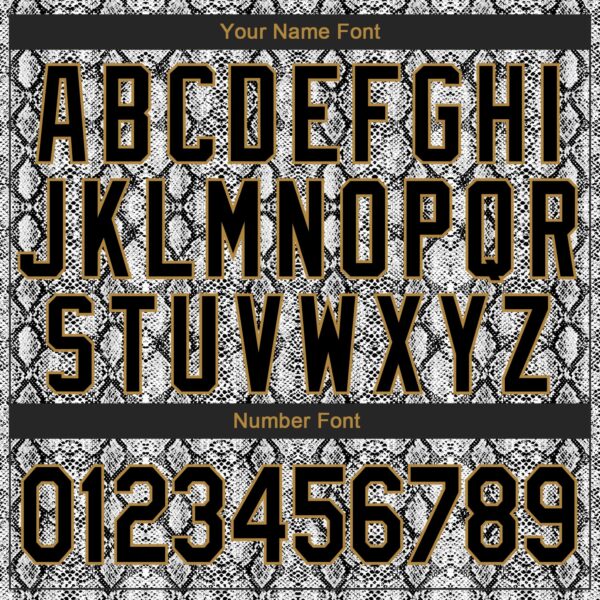 Custom Stitched Black Black-Old Gold 3D Pattern Design Snakeskin Sports Pullover Sweatshirt Hoodie