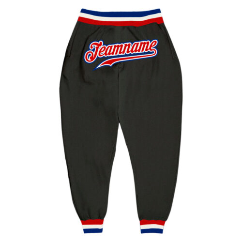 black_0631 Custom Black Red-Royal Sports Pants