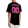 Custom Black Pink-White Authentic Baseball Jersey