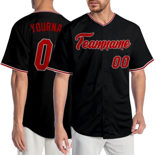 black_0656_17dc613c-c8d6-410f-beb6-01f73c7537fc Custom Black Red-Gray Authentic Baseball Jersey