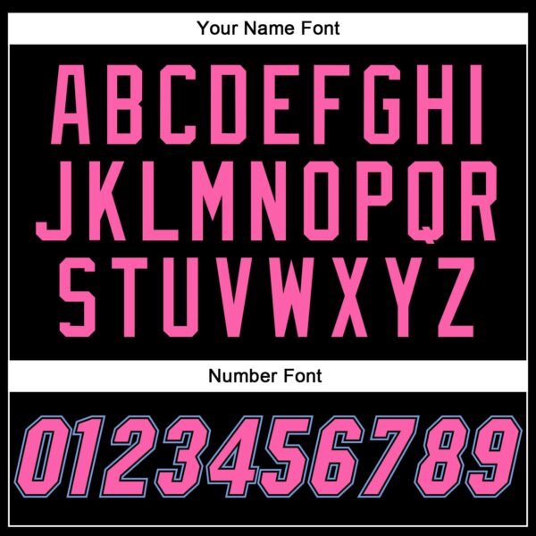 Custom Black White Pinstripe Pink-Light Blue Authentic Baseball Jersey