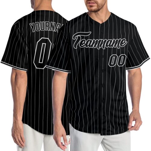 black_0662_d403e0cd-a09c-43fb-aee8-6a756ba68224 Custom Black White Pinstripe Black-White Authentic Baseball Jersey