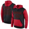 Custom Stitched Black Black-Red Sports Pullover Sweatshirt Hoodie