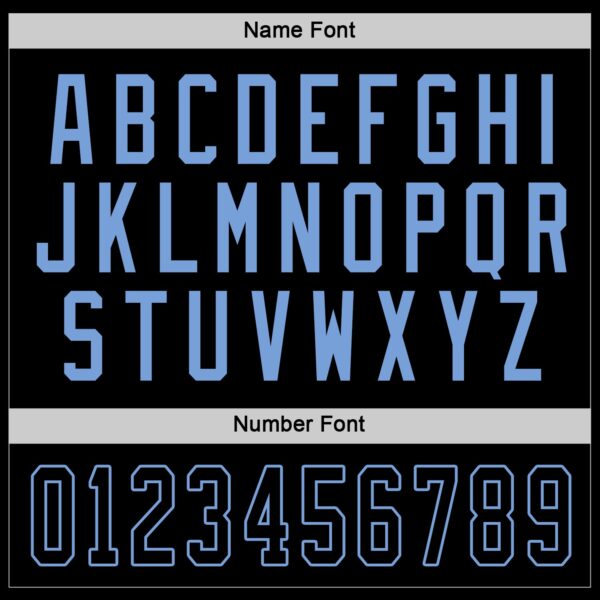 Custom Black Black-Light Blue Hockey Jersey