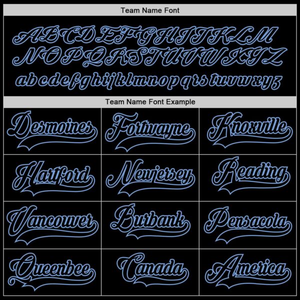 Custom Black Black-Light Blue Hockey Jersey