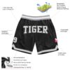 Custom Black White-Gray Authentic Throwback Basketball Shorts