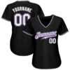 Custom Black White-Purple Authentic Baseball Jersey